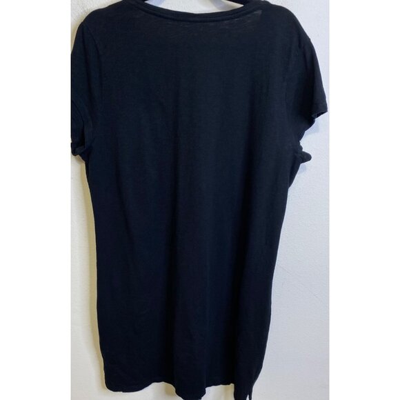 GAP Easy Tee LE T Shirt Confo Dress Vneck Short Sleeve Size XL Cotton Black - Picture 3 of 4